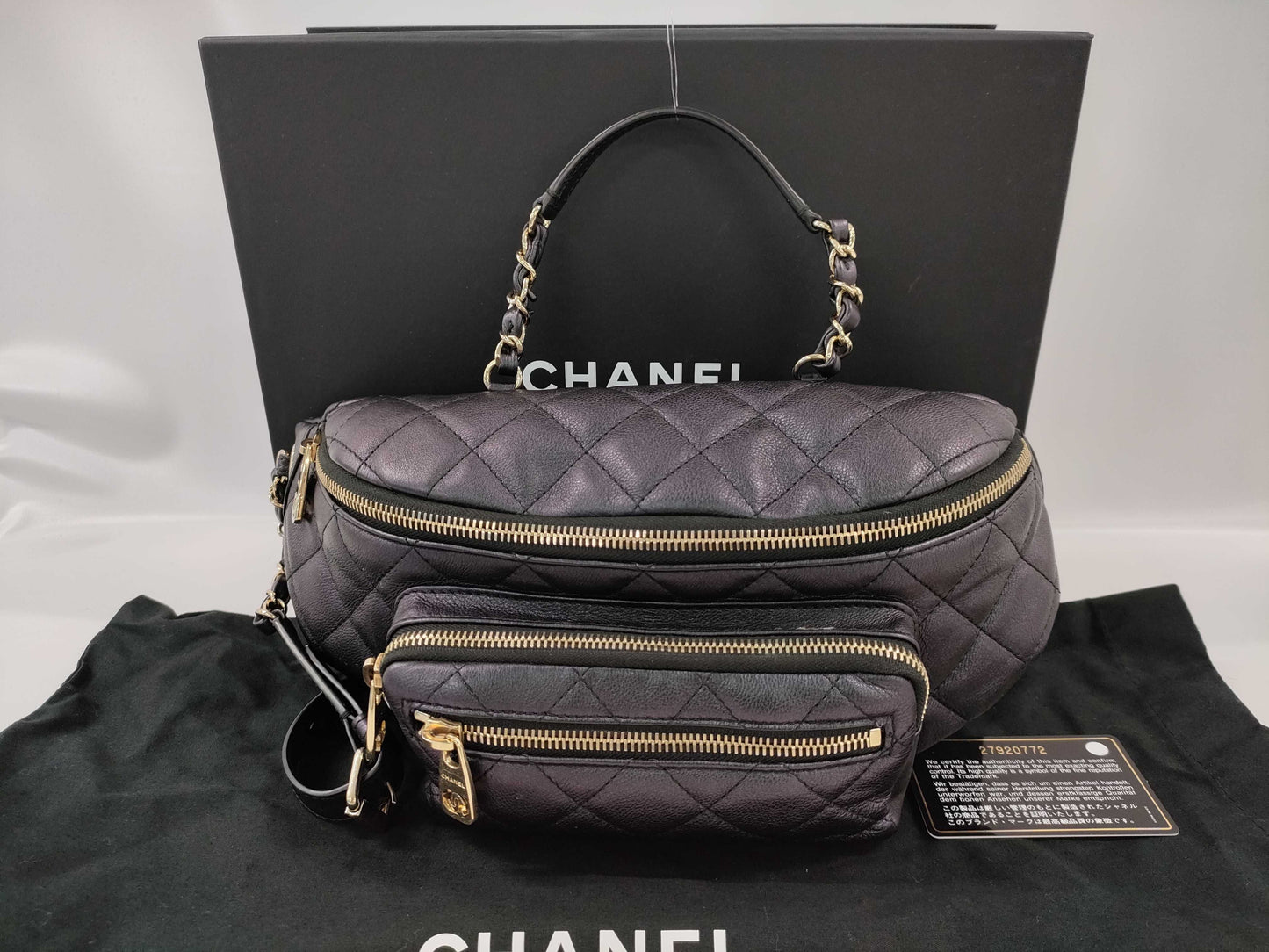 CHANEL Matelasse Caviar Skin Waist Bag