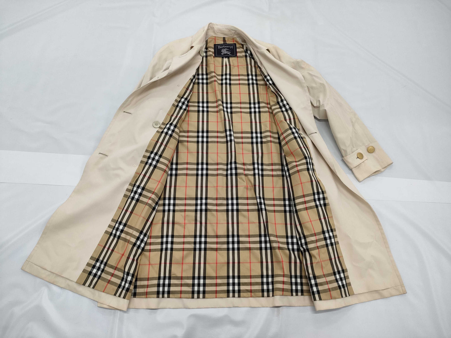 BURBERRY Check Pattern Cupro Coat