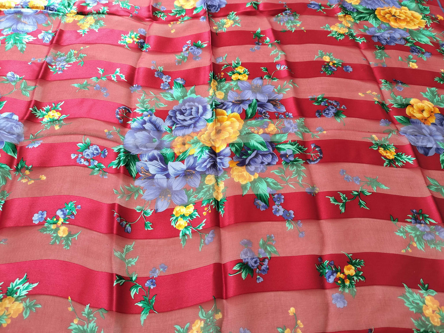 Yves Saint Laurent Floral Print 100% Silk Scarf