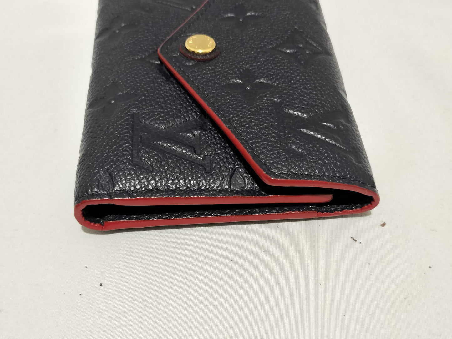 LOUIS VUITTON Monogram Empreinte Portefeuille Zoe Compact Navy Wallet
