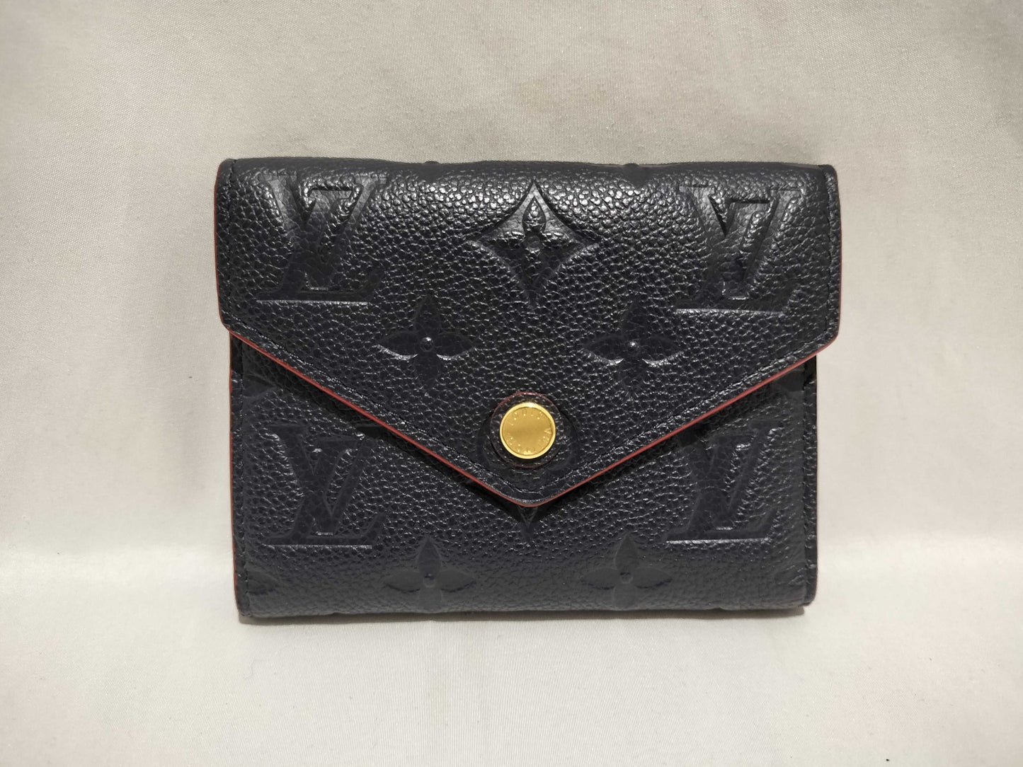 LOUIS VUITTON Monogram Empreinte Portefeuille Zoe Compact Navy Wallet