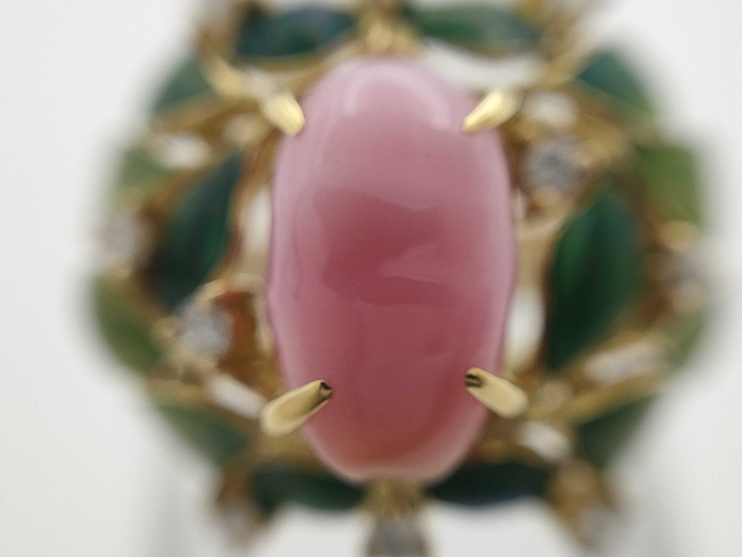 Enamel Concrete Pearl 2.89ct D0.20ct K18 7.6g Ring
