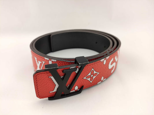 LOUIS VUITTON SUPREME Monogram Santur Red MP015/CA2100 Belt
