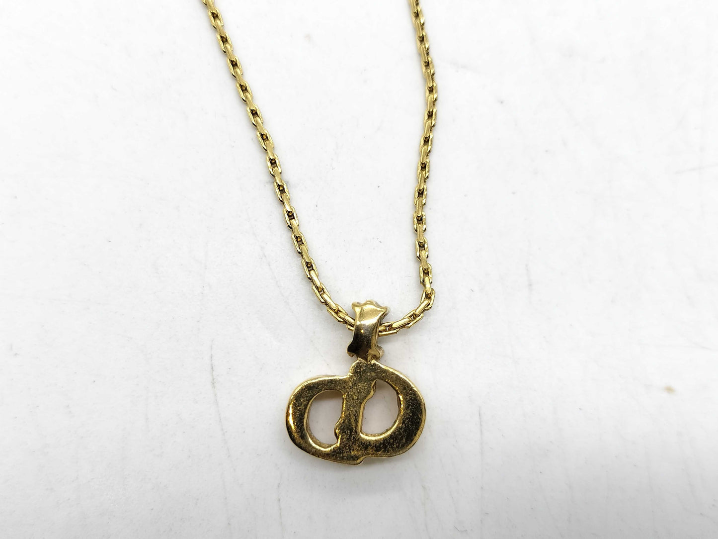 Dior Gold Plated Logo Necklace