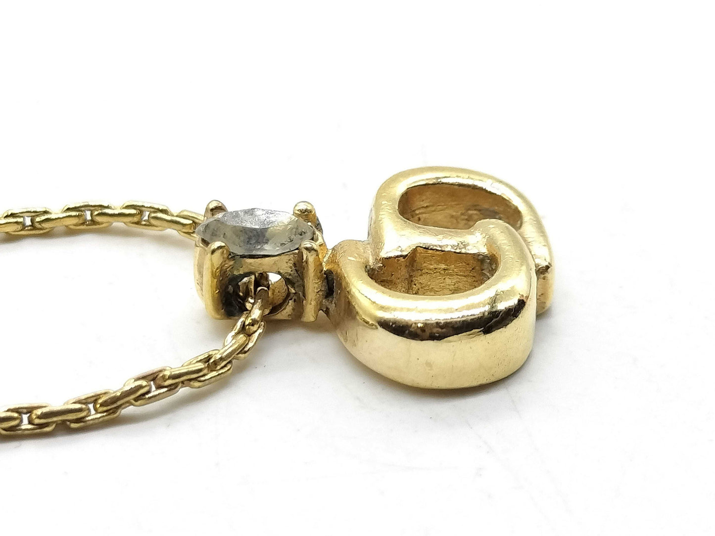 Dior Gold Plated Logo Necklace