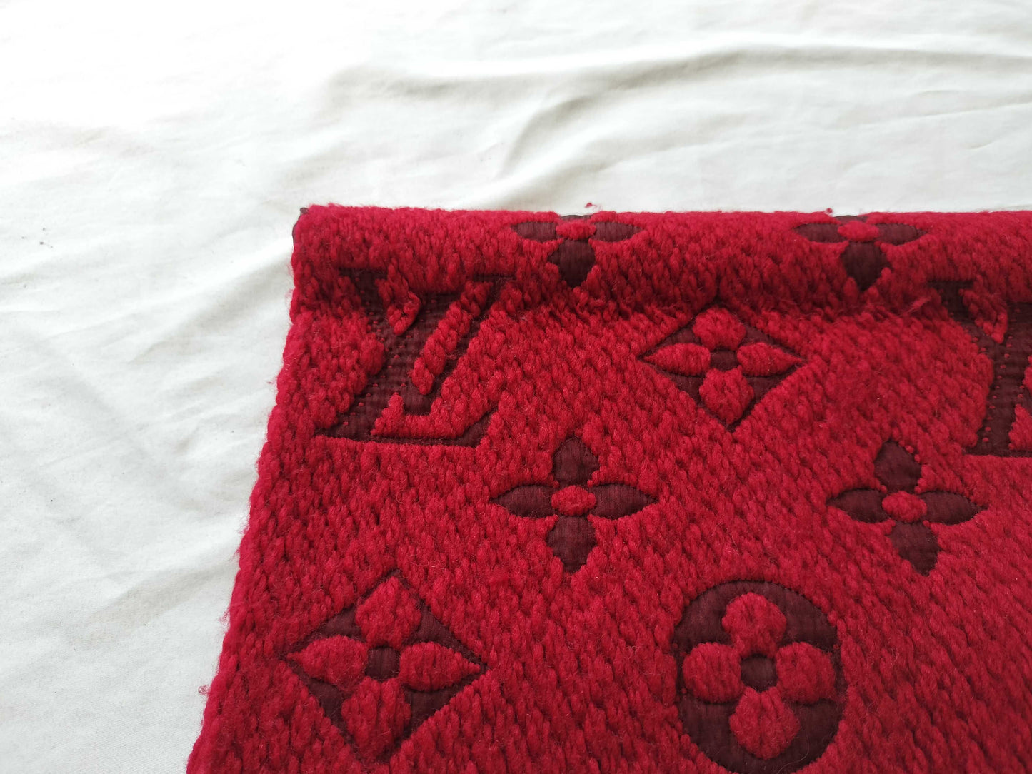 LOUIS VUITTON Monogram Scarf Red Scarf