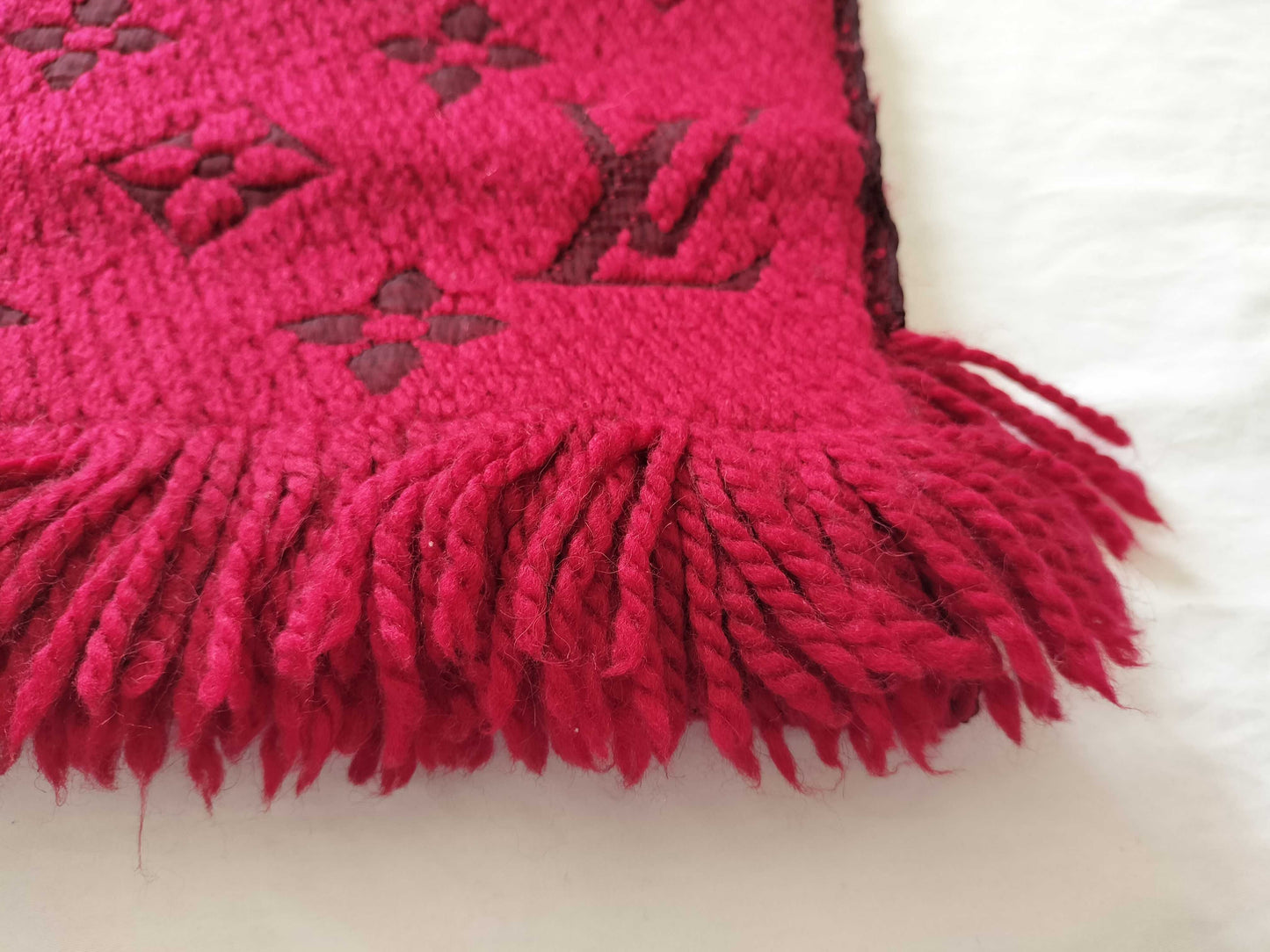 LOUIS VUITTON Monogram Scarf Red Scarf
