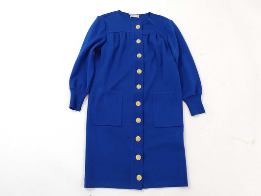 Yves Saint Laurent Gold Button Long Cardigan