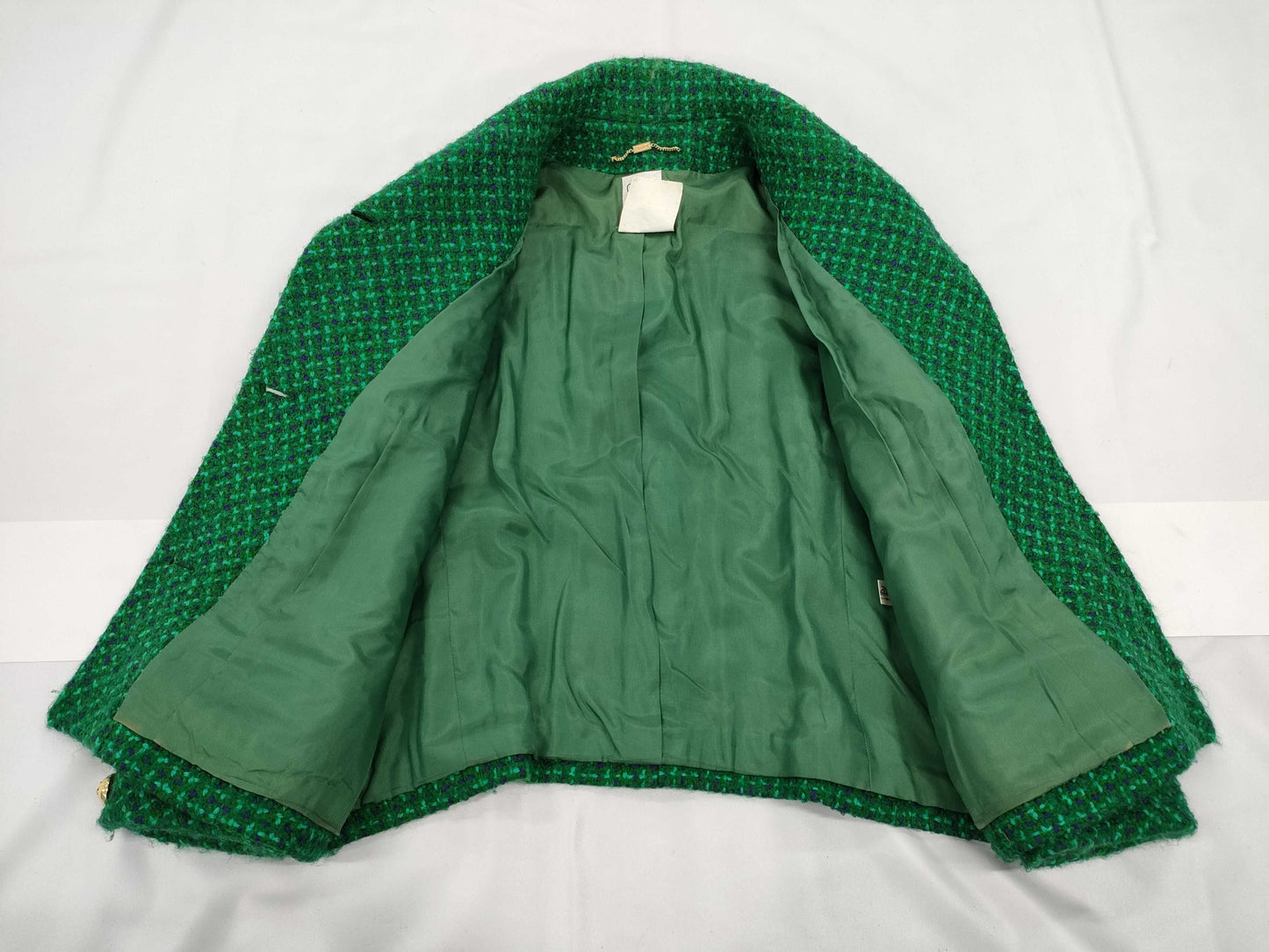 CELINE Tweed Jacket Green Jacket
