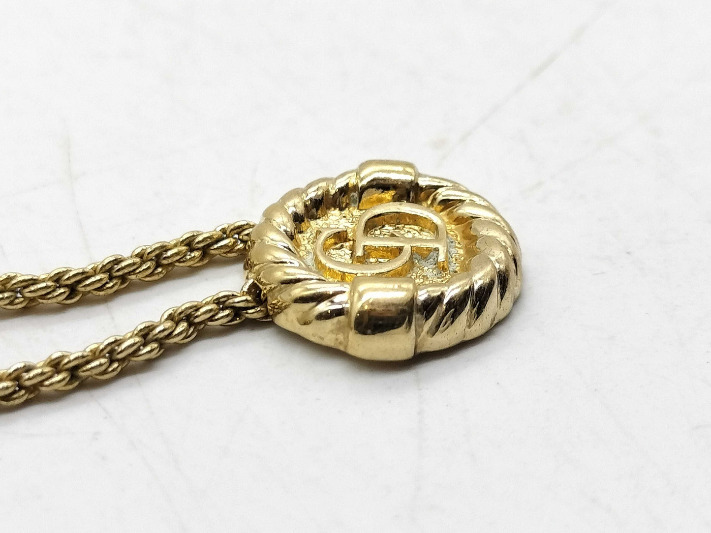 Dior Christian Dior Logo Necklace GP Gold Necklace