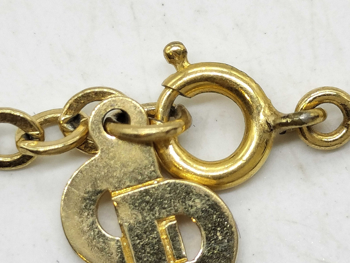 Dior Christian Dior Logo Necklace GP Gold Necklace