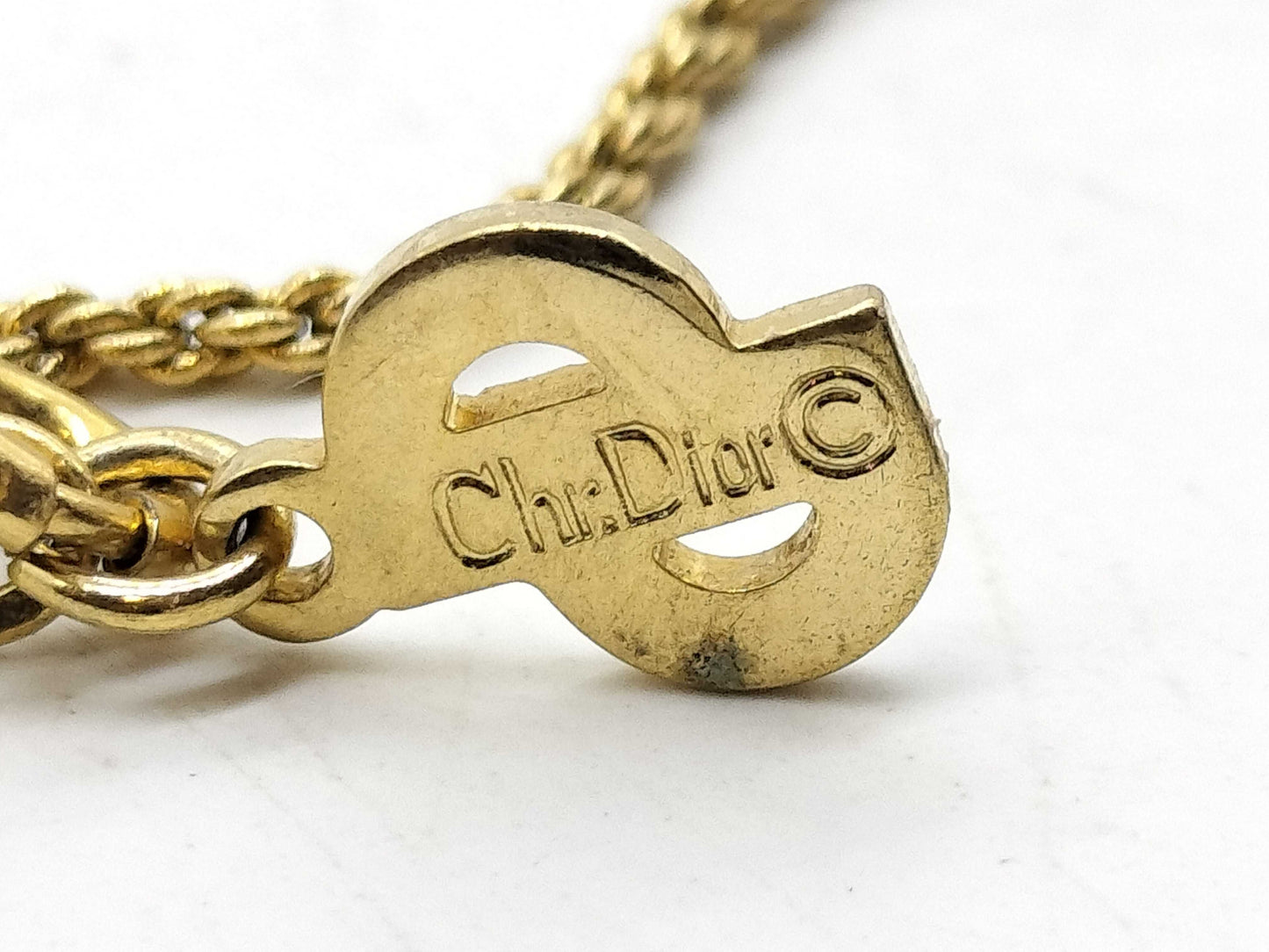 Dior Christian Dior Logo Necklace GP Gold Necklace