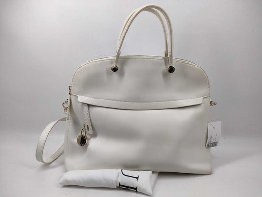 FURLA Leather 2-Way White Handbag