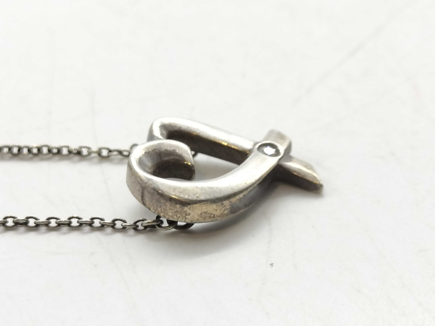 Tiffany & Co. Loving Heart Necklace with 1 Diamond, SV925, 2.7g