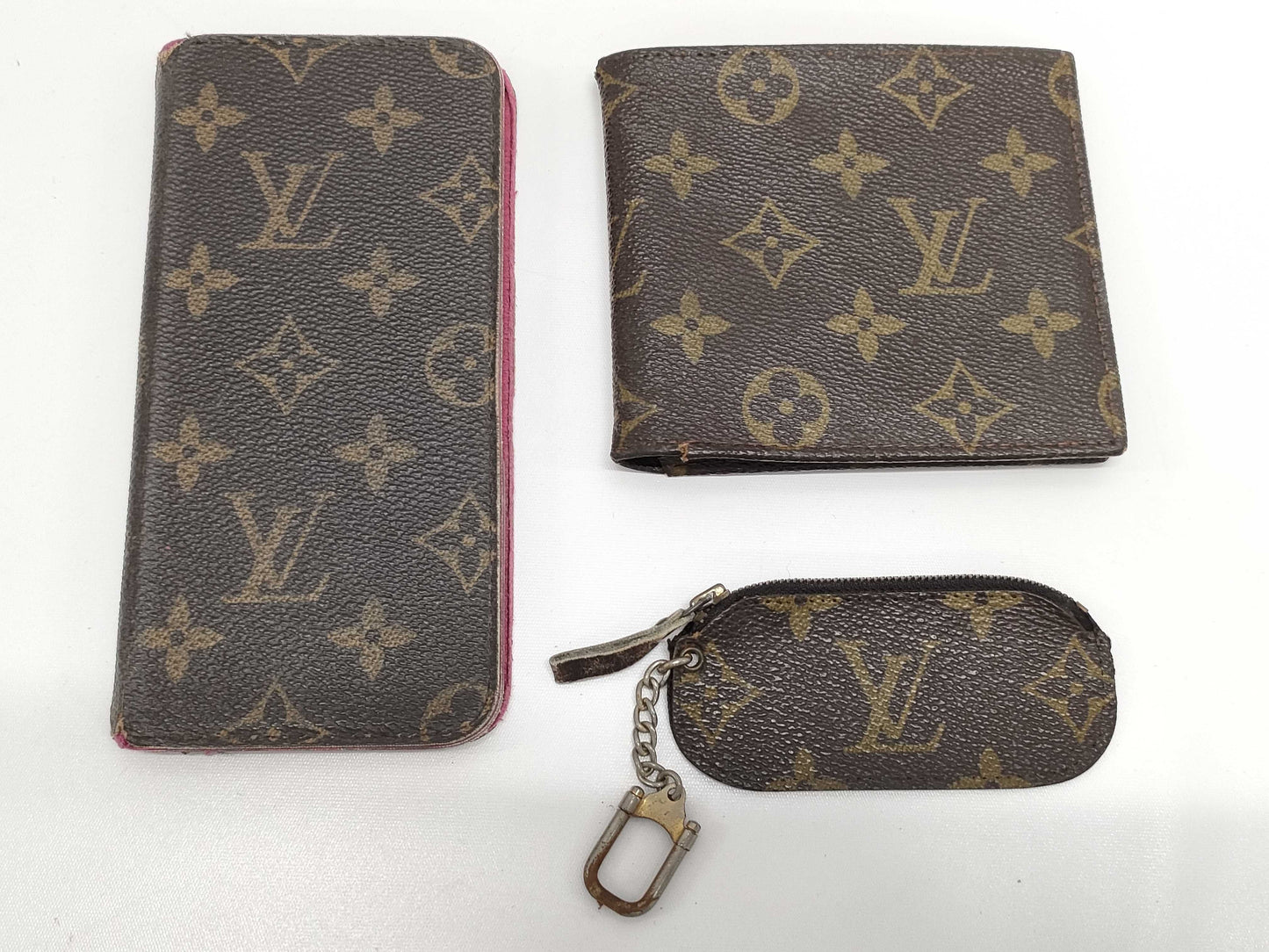 LOUIS VUITTON Monogram Charm/iPhone Case/Wallet etc. Set of 3 Other Accessories