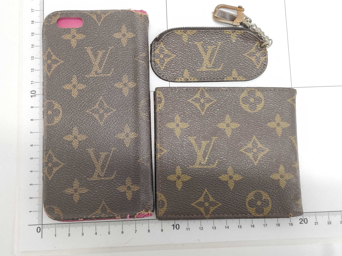 LOUIS VUITTON Monogram Charm/iPhone Case/Wallet etc. Set of 3 Other Accessories