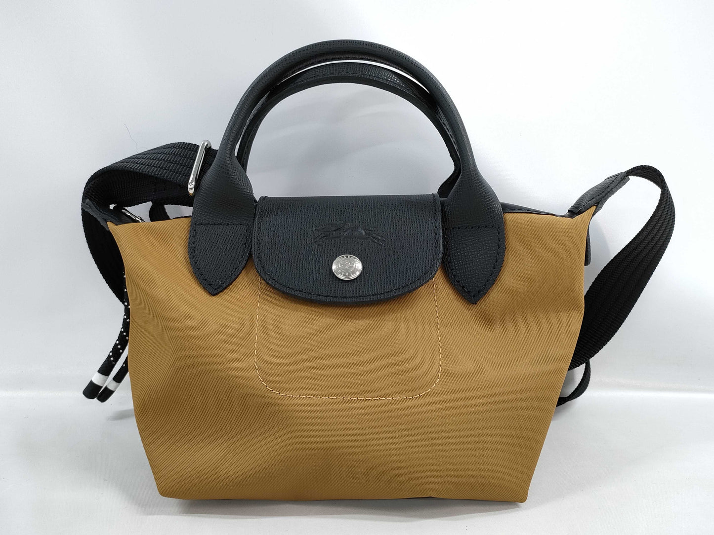 LONG CHAMP Pliage Nylon x Leather Mini 2-Way Shoulder Bag