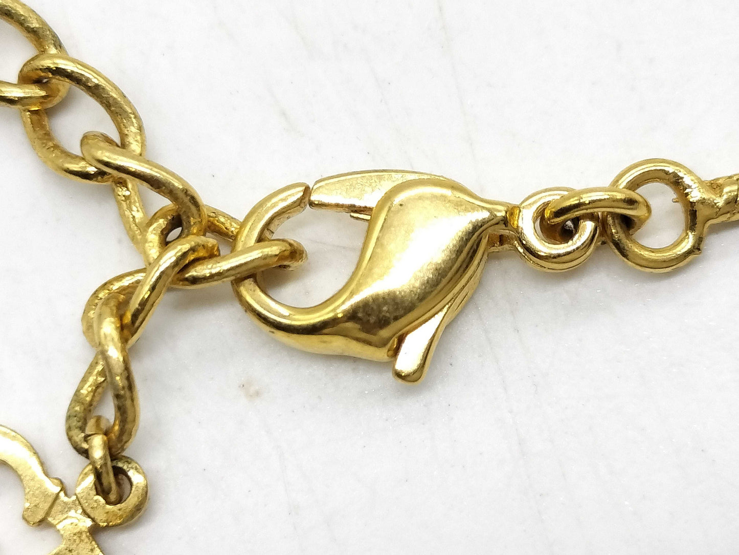 Dior D logo necklace gold necklace