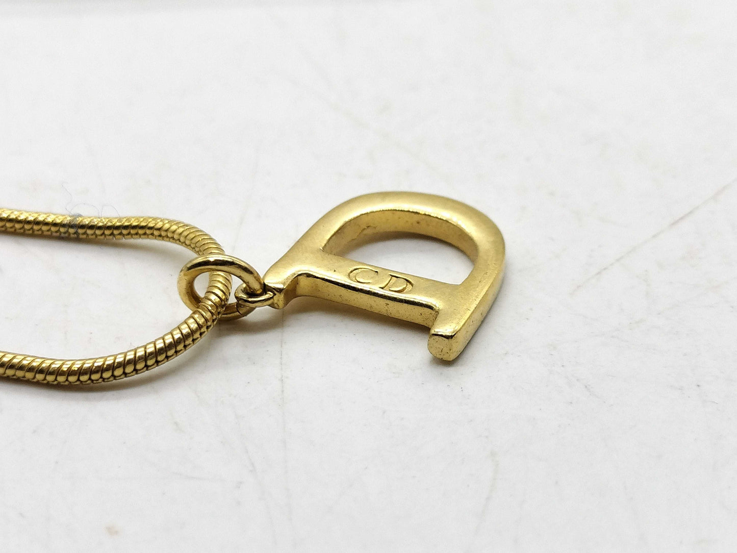Dior D logo necklace gold necklace