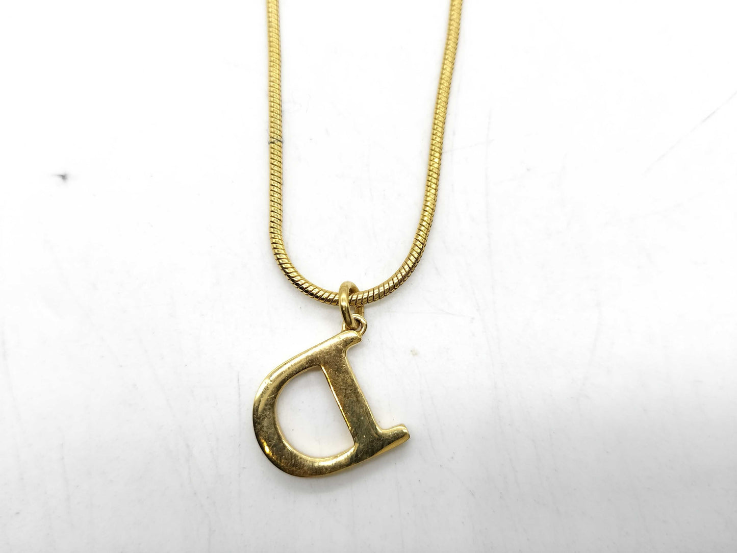 Dior D logo necklace gold necklace