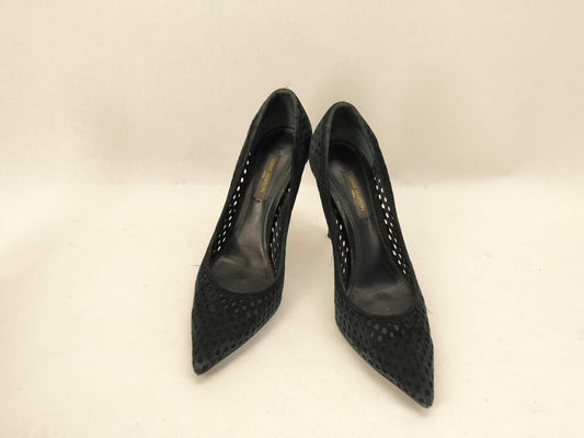 LOUIS VUITTON Suede Mesh Heel Pumps