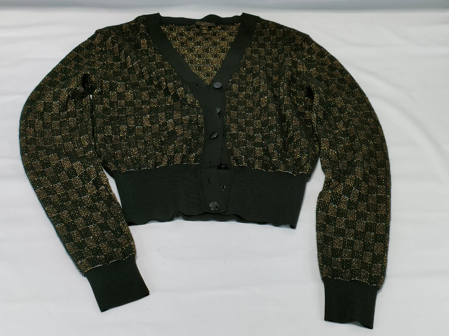 LOUIS VUITTON Damier Cardigan Cashmere Blend RW151A F7KC12OHU Cardigan
