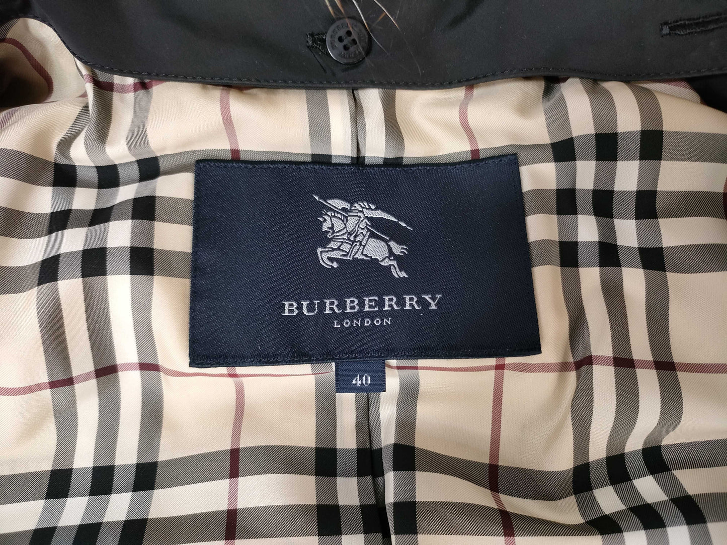 BURBERRY Nova Check Fur Down Jacket