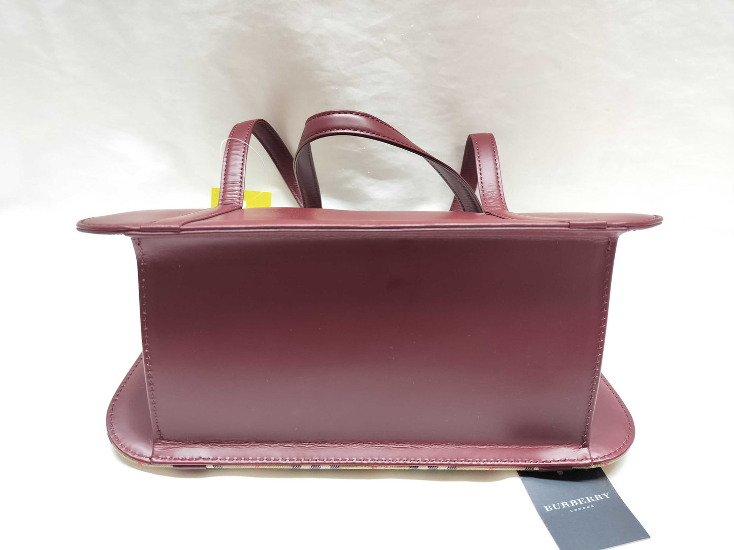 BURBERRY Nova Check x Leather Handbag Handbag