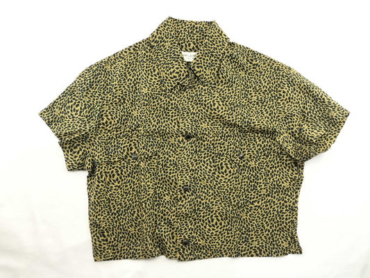 Yves Saint Laurent Leopard Print Short Sleeve Blouse Shirt