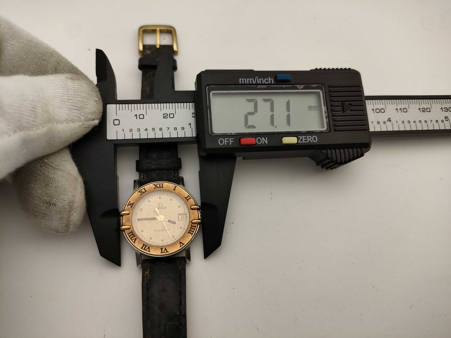 OMEGA Constellation 55051439 Stainless Steel/GP/Leather/QZ Gold Dial Women's Watch