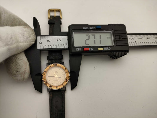 OMEGA Constellation 55051439 Stainless Steel/GP/Leather/QZ Gold Dial Women's Watch