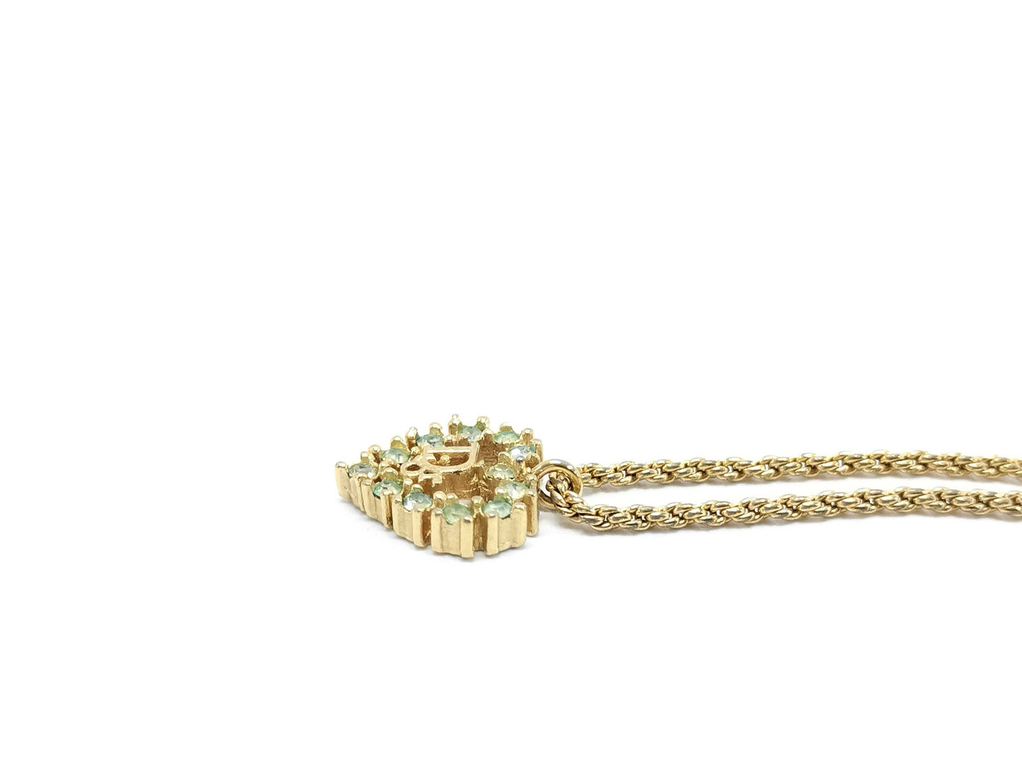 Dior Heart Necklace with Green Light Stone