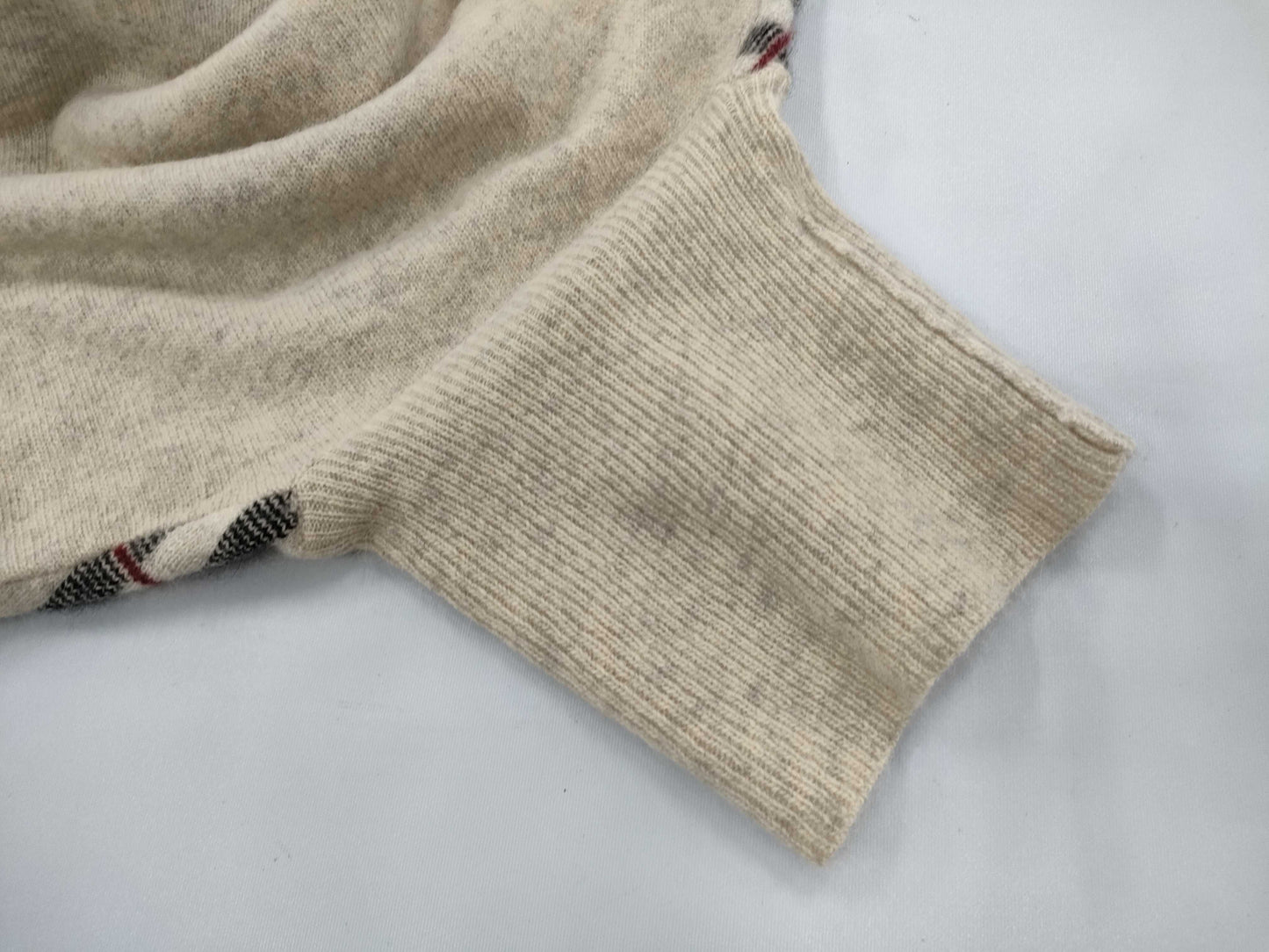 BURBERRY Short Sleeve Knit Turtleneck Nova Check Top