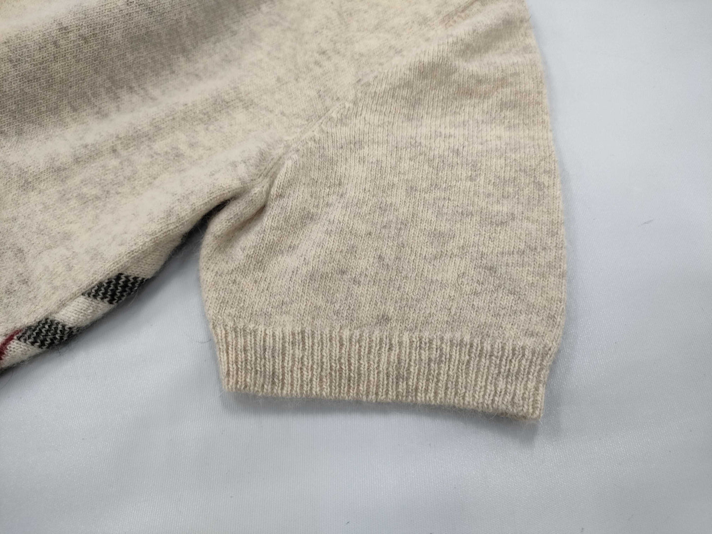 BURBERRY Short Sleeve Knit Turtleneck Nova Check Top