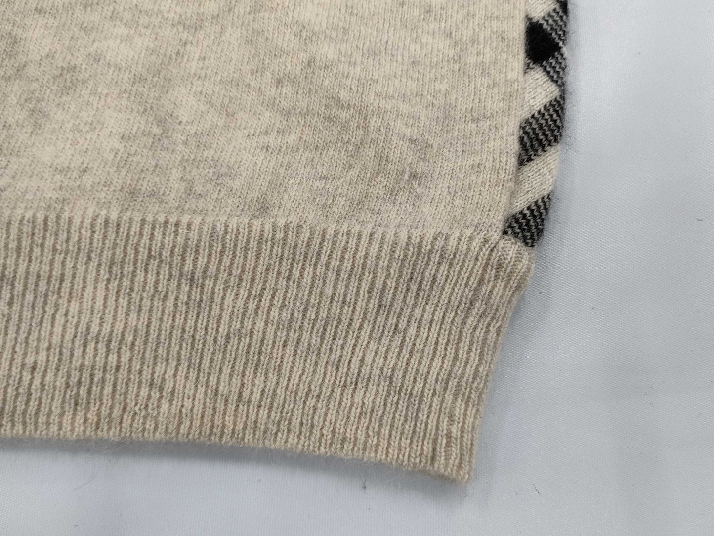 BURBERRY Short Sleeve Knit Turtleneck Nova Check Top