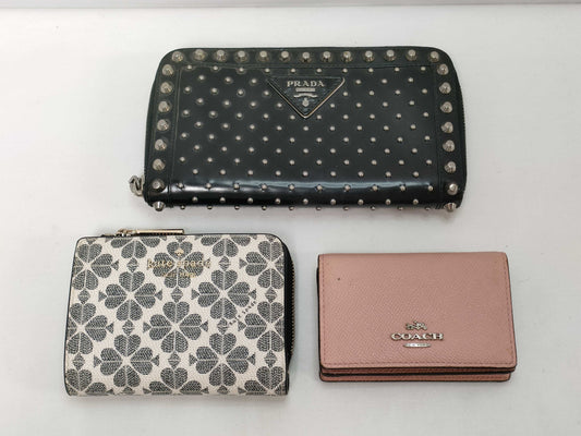 COACH Prada/Coach/Kate Spade Women's 3-Piece Wallet Set