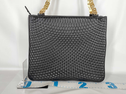 BALLY Quilted Logo Metal Tote Bag