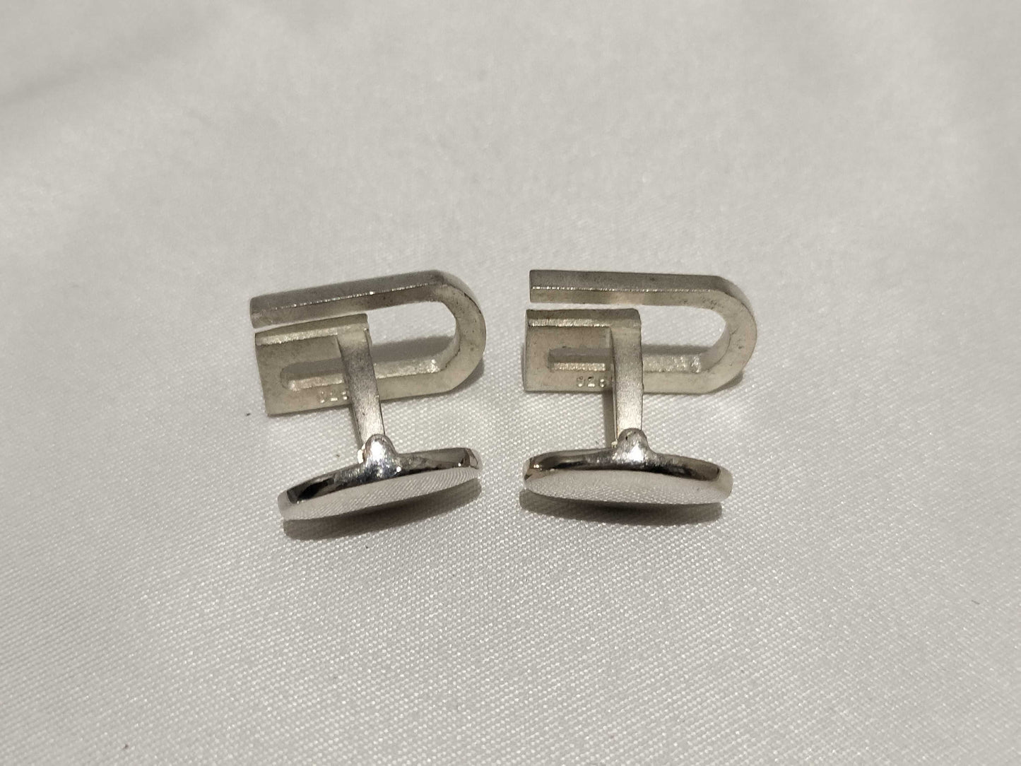 GUCCI 925 Cufflinks Logo Tie Clip/Cufflinks