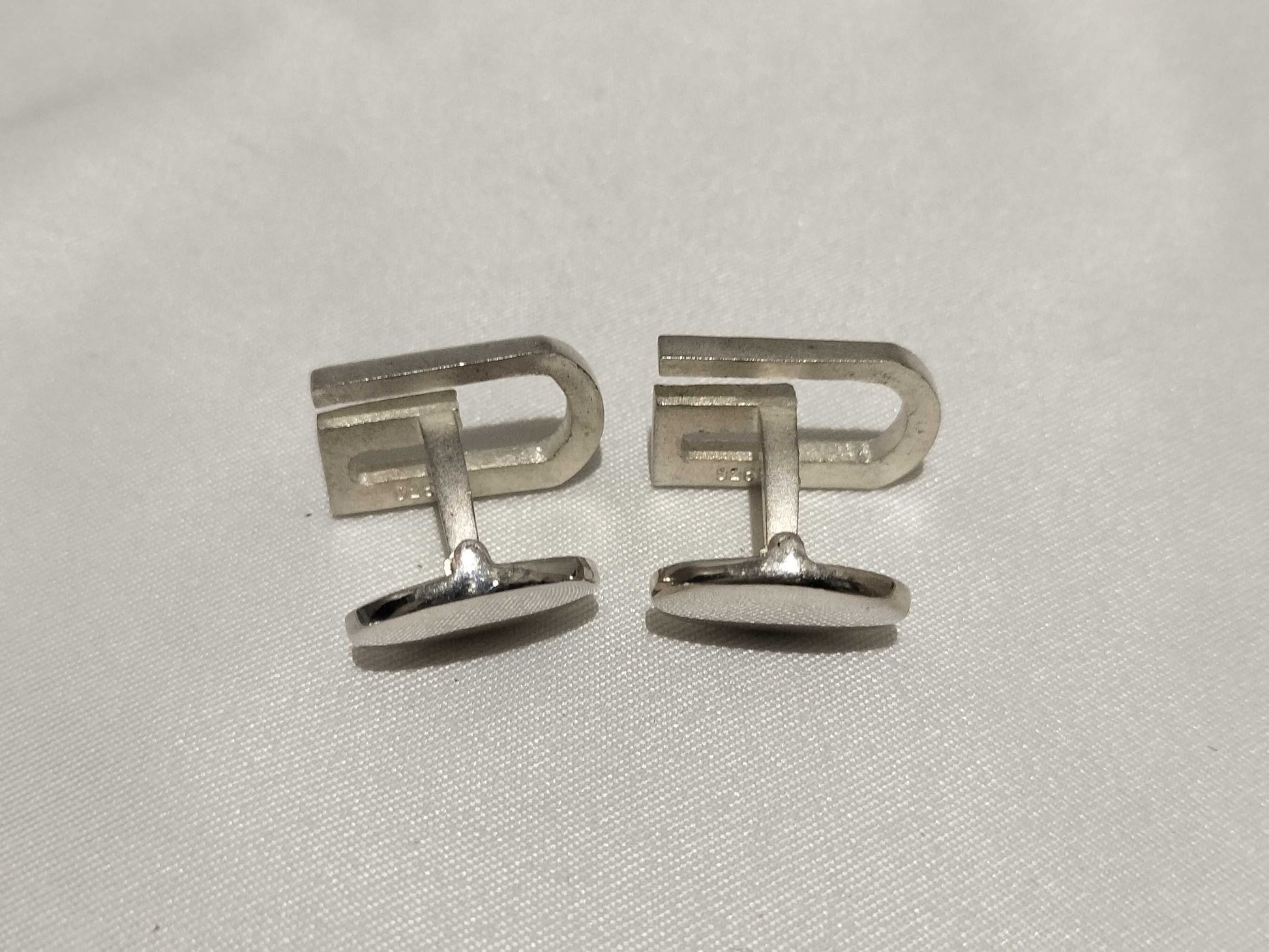 GUCCI 925 Cufflinks Logo Tie Clip/Cufflinks