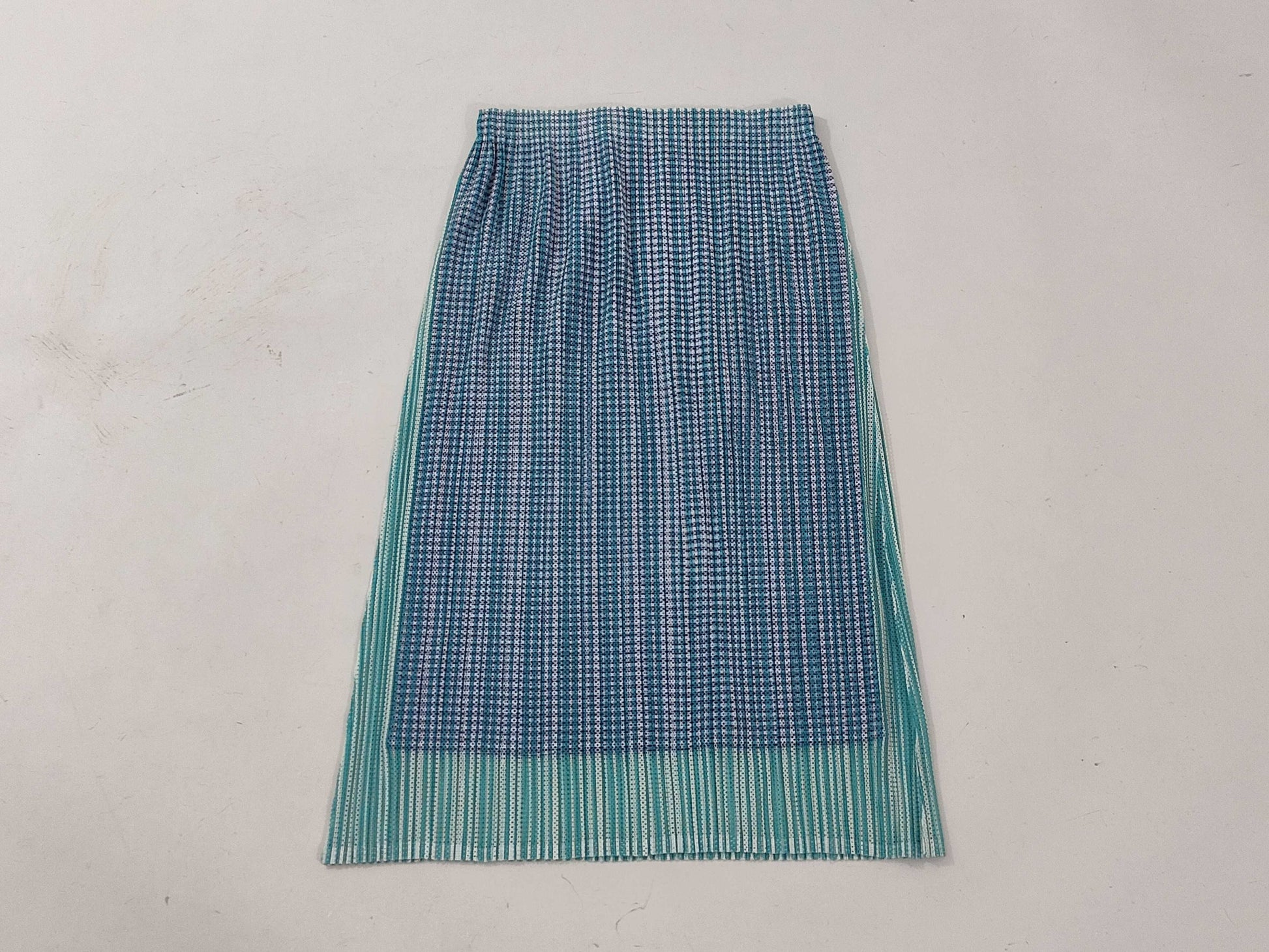 ISSEY MIYAKE Pleats Please Striped Skirt Green Skirt