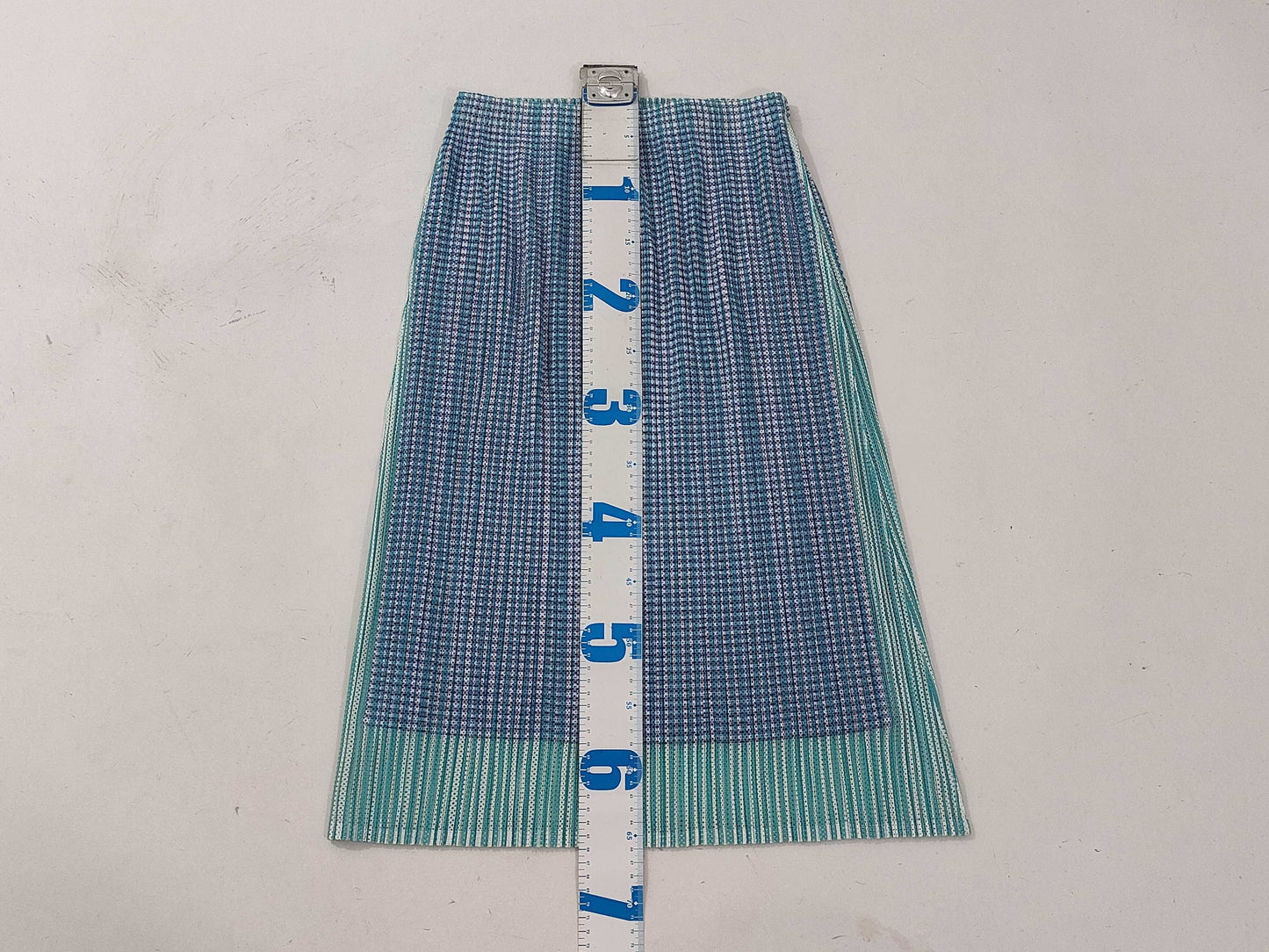 ISSEY MIYAKE Pleats Please Striped Skirt Green Skirt