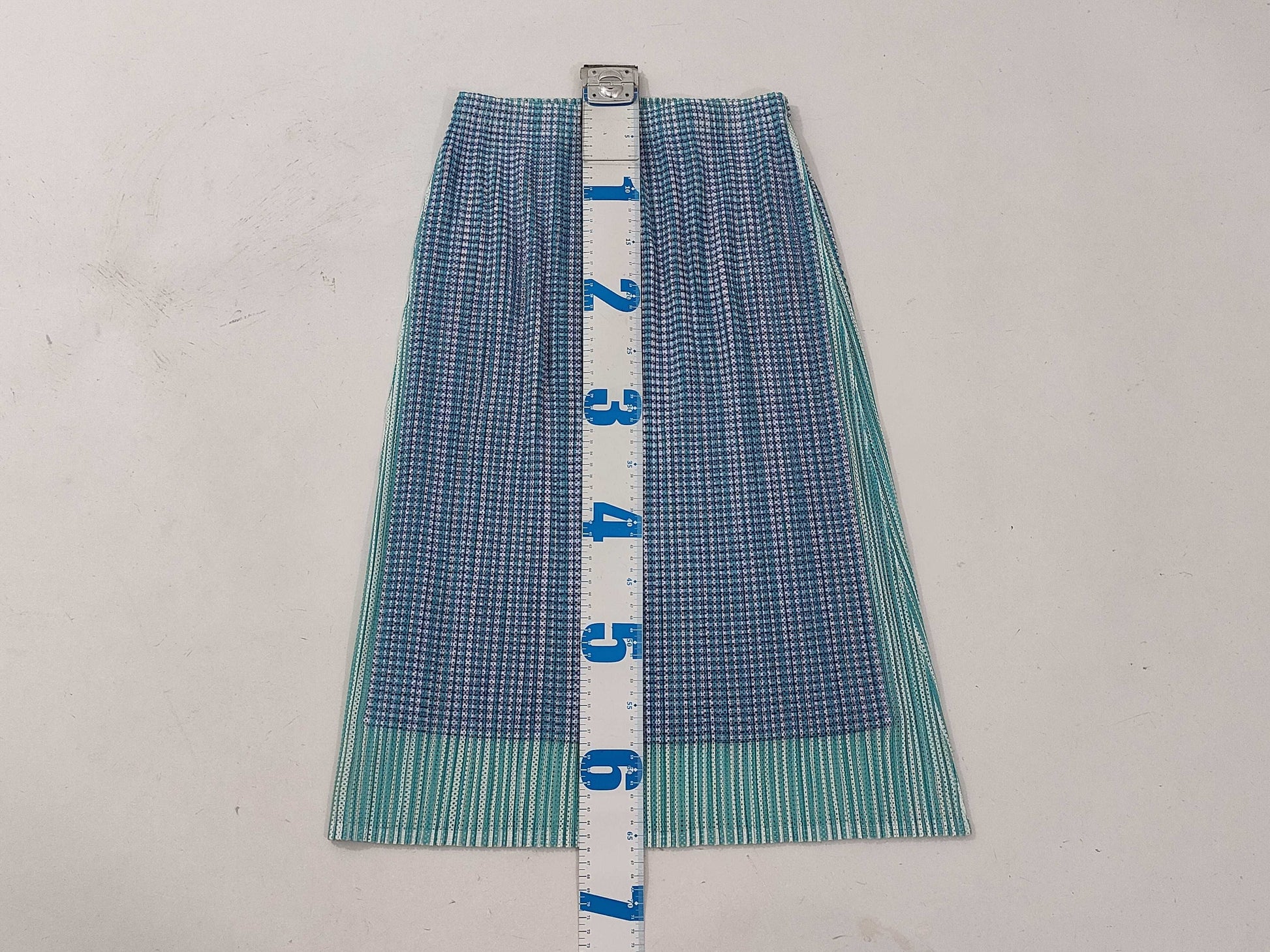 ISSEY MIYAKE Pleats Please Striped Skirt Green Skirt