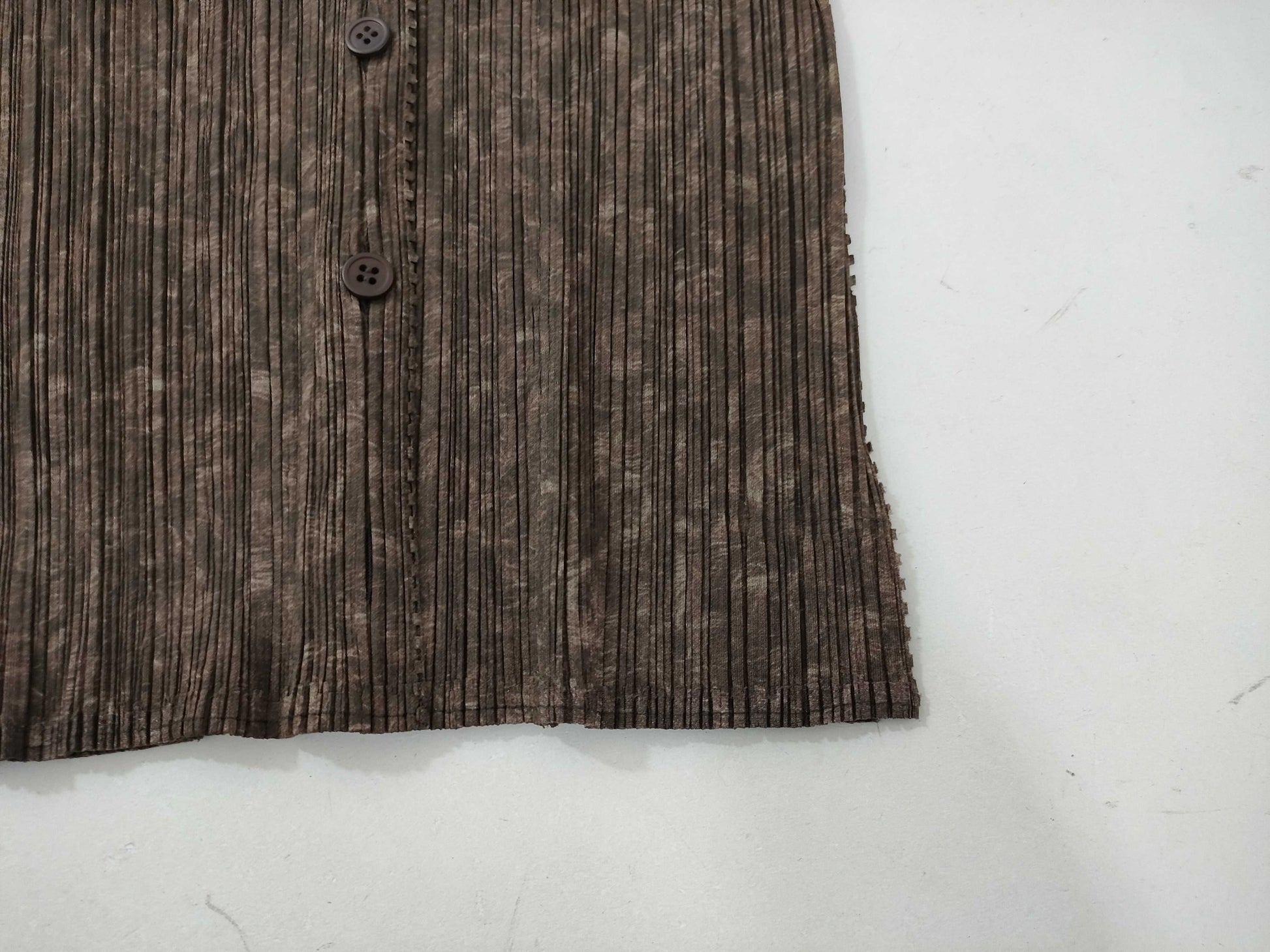 ISSEY MIYAKE Pleats Please Long Sleeve Shirt, Brown