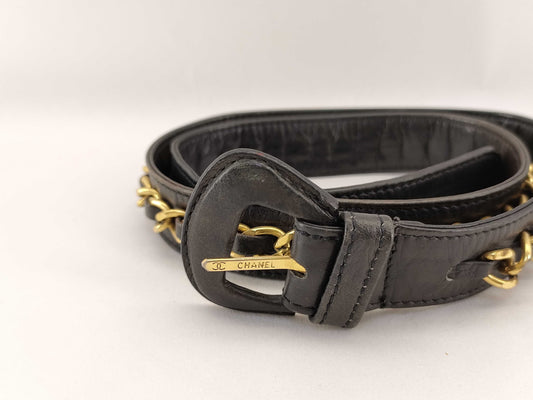 CHANEL Chain Leather Belt