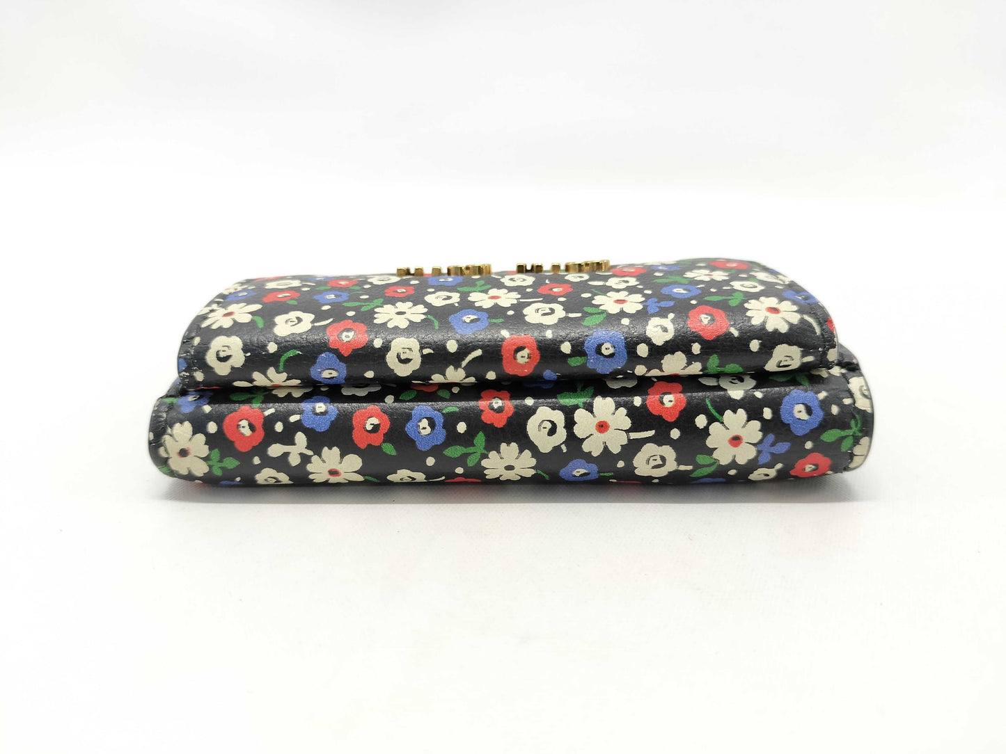 Miu Miu Tri-fold Wallet Floral Leather Wallet