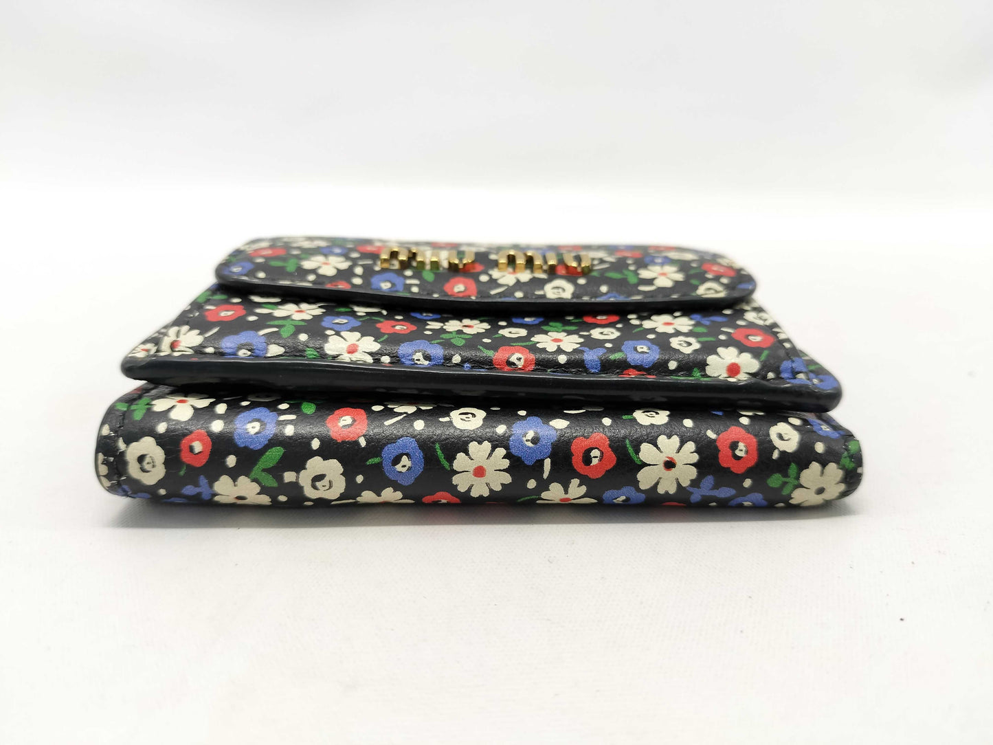 Miu Miu Tri-fold Wallet Floral Leather Wallet