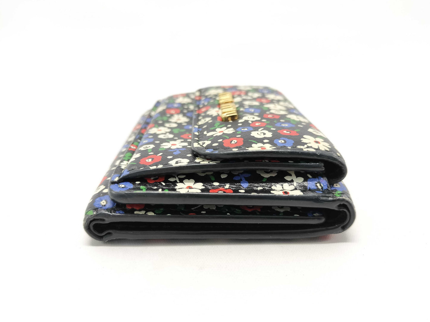 Miu Miu Tri-fold Wallet Floral Leather Wallet