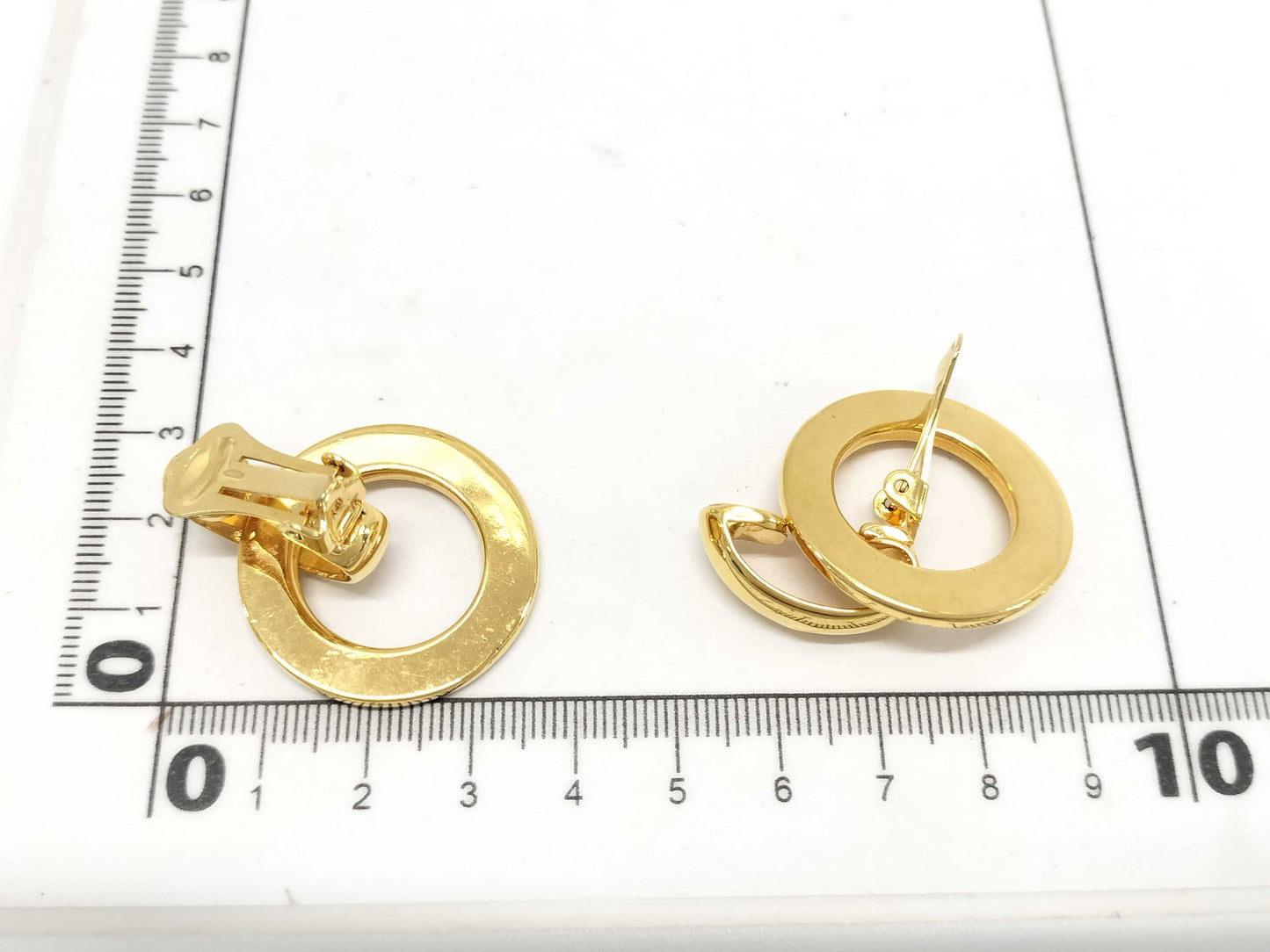 CELINE Logo Circle Earrings