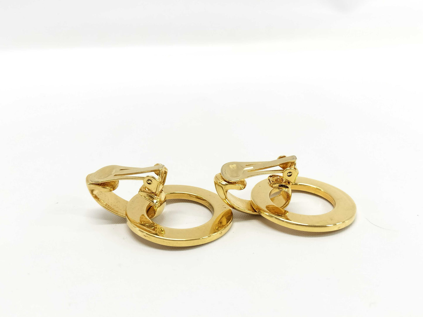 CELINE Logo Circle Earrings
