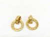 CELINE Logo Circle Earrings